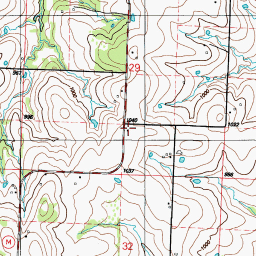 Topographic Map of Rose Bud School, MO