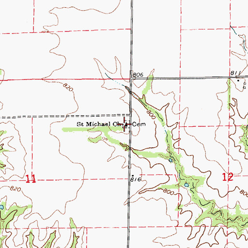 Topographic Map of Saint Michael Church, MO