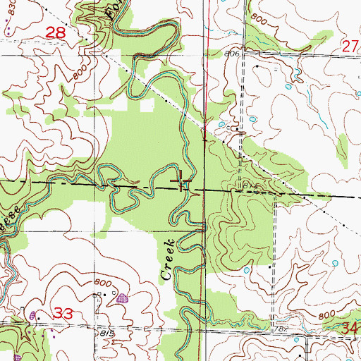 Topographic Map of Saling Creek, MO