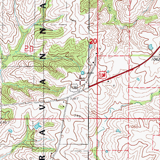 Topographic Map of Shook School (historical), MO