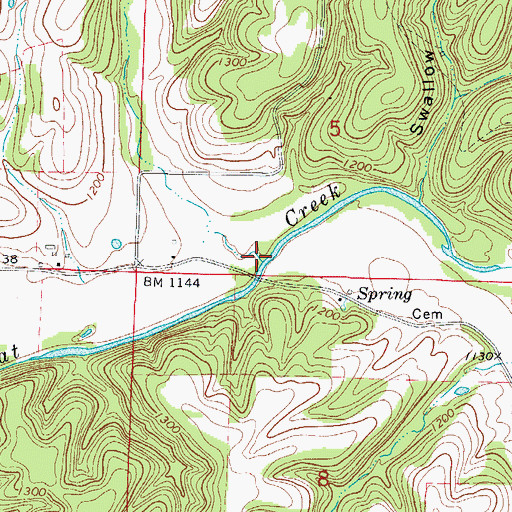 Topographic Map of Stansberry Creek, MO
