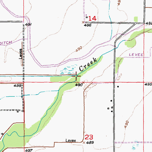 Topographic Map of Sugar Creek, MO