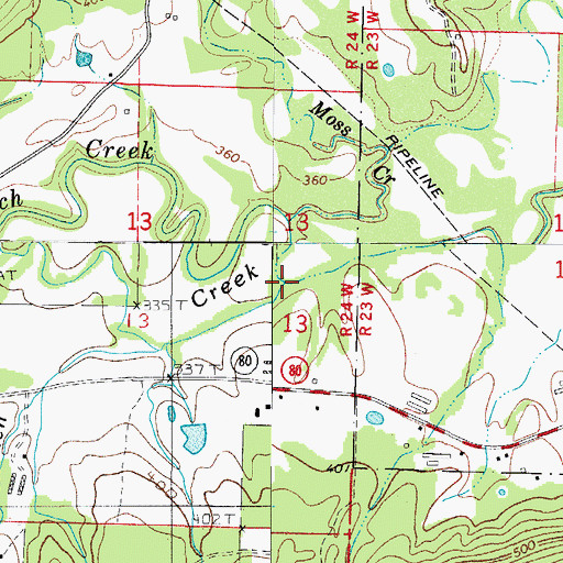 Topographic Map of Sinkler Branch, AR