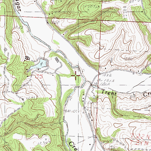 Topographic Map of Trent Creek, MO