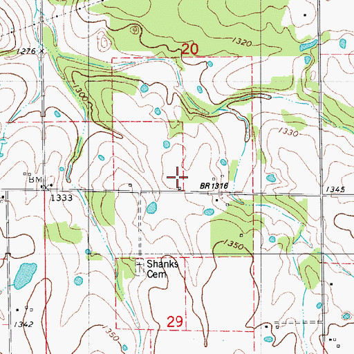 Topographic Map of Union Hill School, MO