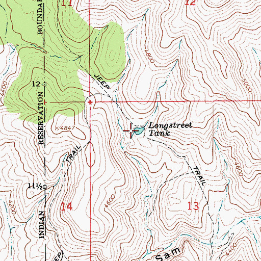 Topographic Map of Longstreet Tank, AZ