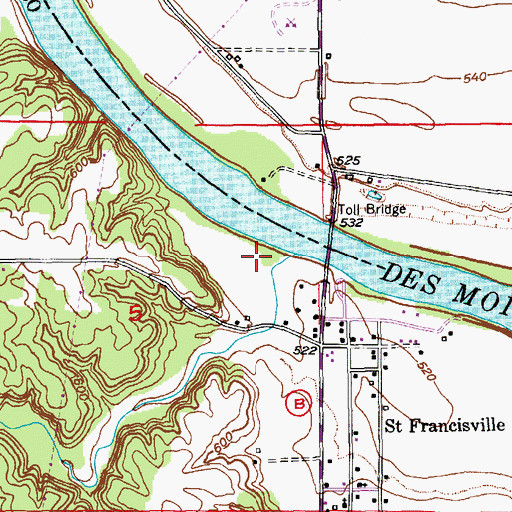 Topographic Map of Weaver Branch, MO