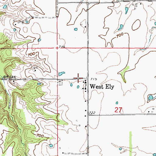 Topographic Map of West Ely, MO