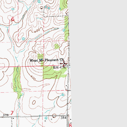 Topographic Map of West Mount Pleasant Church, MO