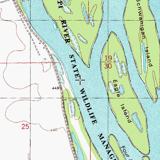 Topographic Map of Westport Chute, MO