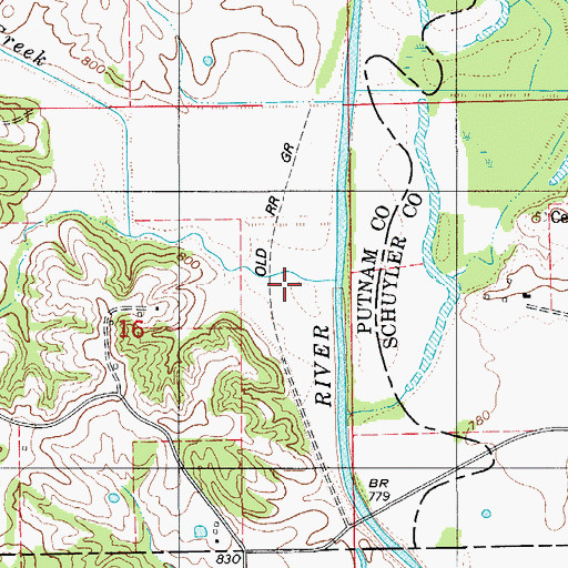 Topographic Map of Wildcat Creek, MO