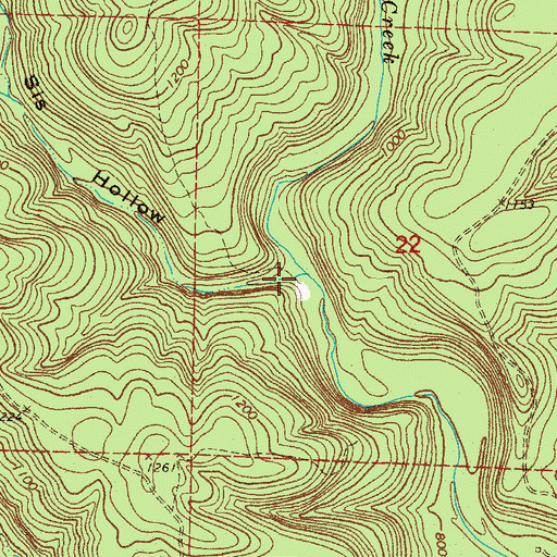 Topographic Map of Sis Hollow, AR