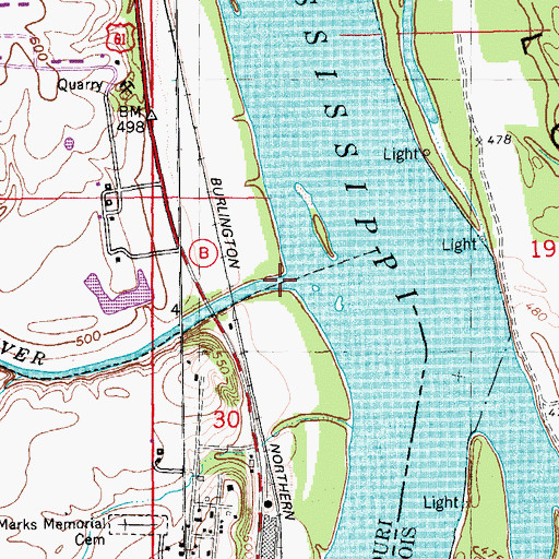 Topographic Map of Wyaconda River, MO