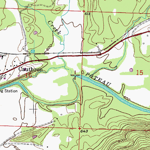 Topographic Map of Sixmile Creek, AR
