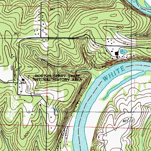 Topographic Map of Boston Ferry Natural History Area, MO