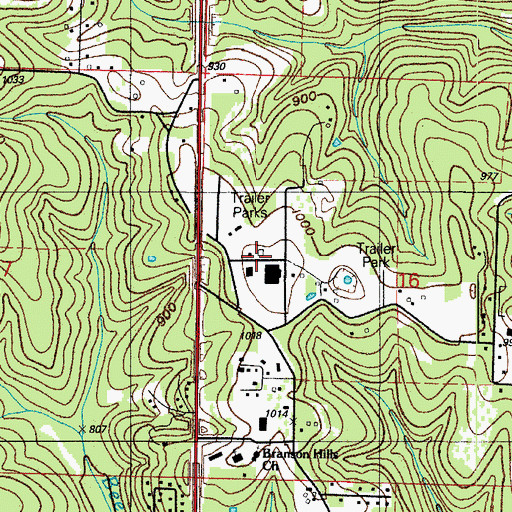 Topographic Map of Missouri Conservation Department-Branson Headquarters, MO