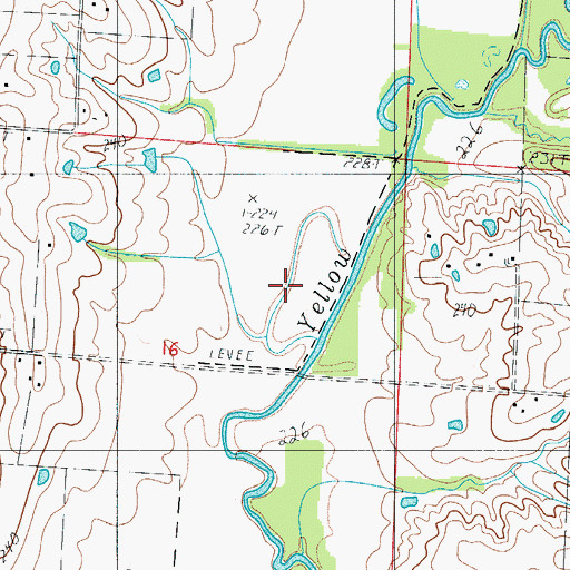 Topographic Map of Brookfield Lake, MO