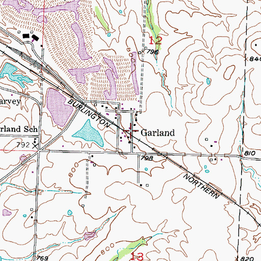Topographic Map of Garland, MO