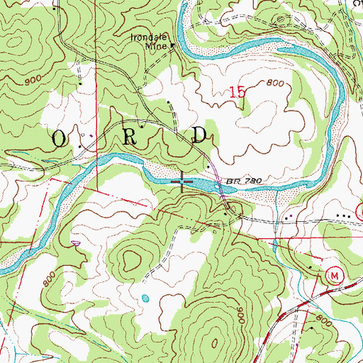Topographic Map of Irondale Lake, MO