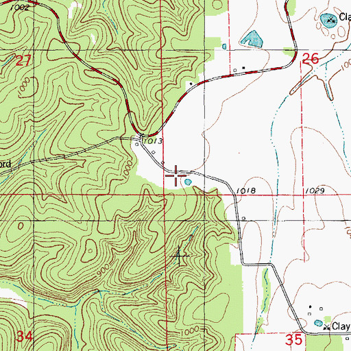 Topographic Map of Lindell, MO