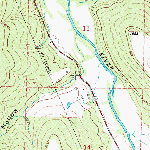 Topographic Map of Skinner Hollow, AR