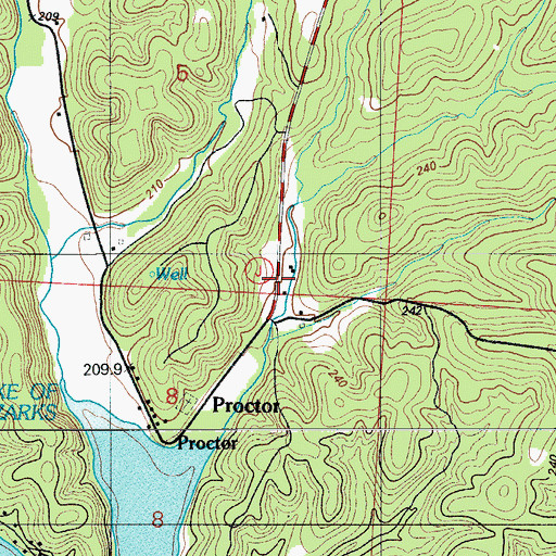 Topographic Map of Proctor, MO