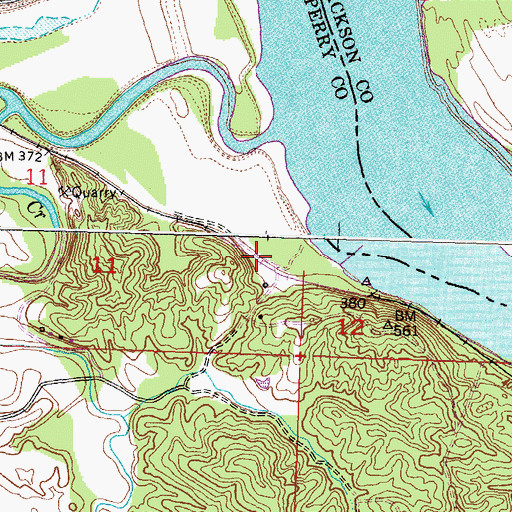 Topographic Map of Red Rock, MO