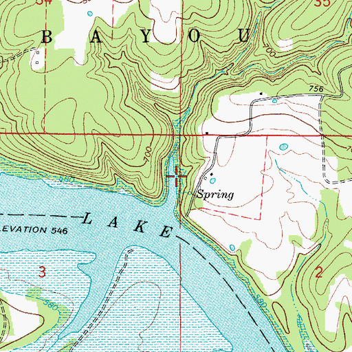 Topographic Map of Saint Leger, MO