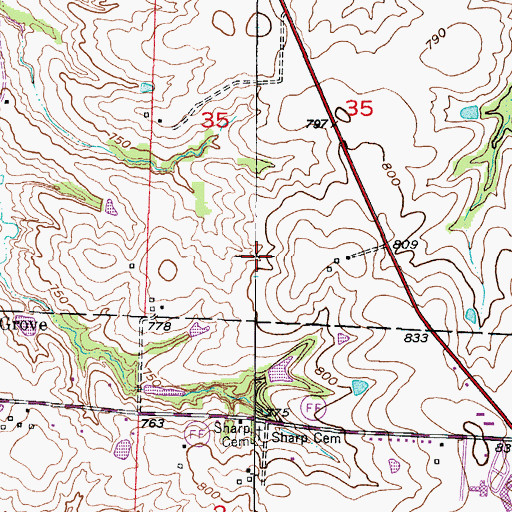 Topographic Map of Simpson, MO
