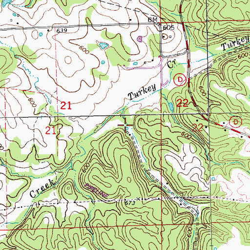 Topographic Map of Starkey Hollow, MO