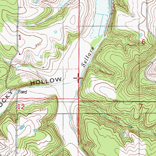 Topographic Map of Stoutland Creek, MO
