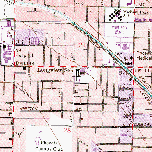 Topographic Map of Longview Elementary School, AZ