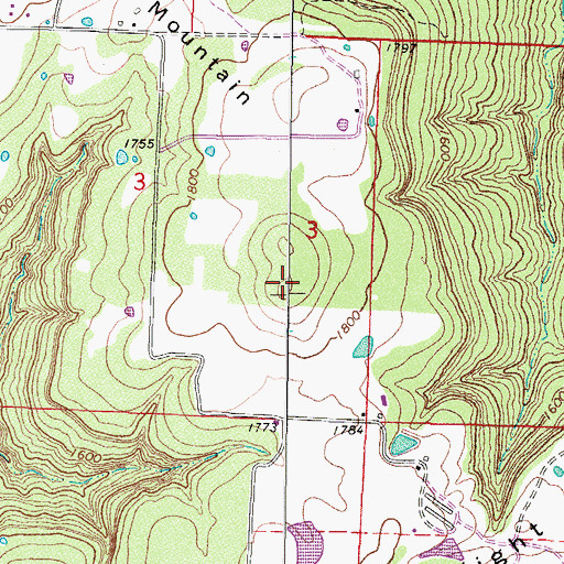 Topographic Map of Skylight Mountain, AR