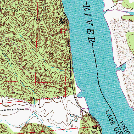 Topographic Map of Crawford Landing, MO
