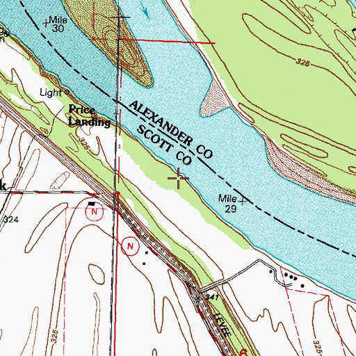 Topographic Map of Elkins Landing, MO