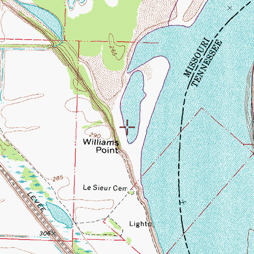 Topographic Map of Marr Field Bar, MO