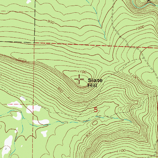 Topographic Map of Slate Hill, AR