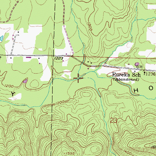 Topographic Map of Slaty Creek, AR
