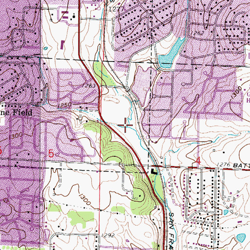 Topographic Map of West Branch Galloway Creek, MO