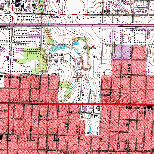 Topographic Map of West Fork Doling Branch, MO