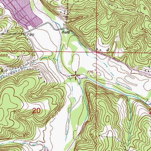 Topographic Map of Sellars Creek, MO