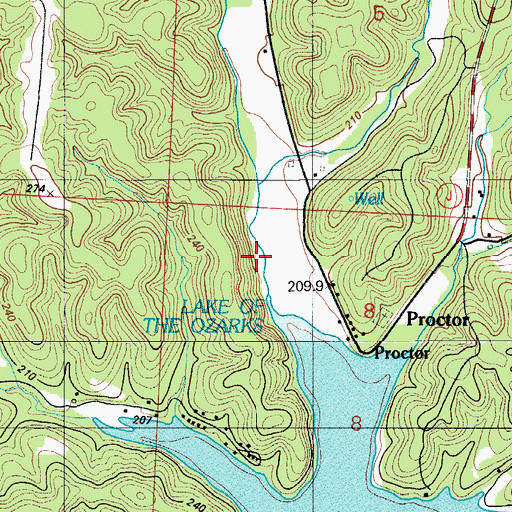 Topographic Map of Proctor Creek, MO