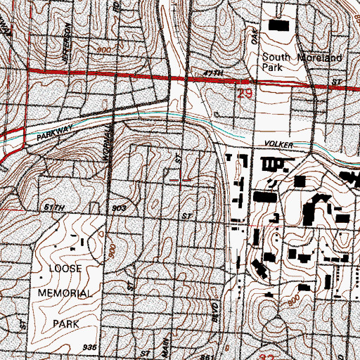 Topographic Map of Old Laundry Mall, MO