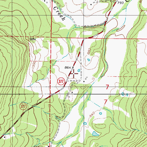 Topographic Map of Slicker School, AR