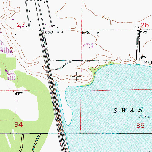 Topographic Map of Swan Lake National Wildlife Refuge Habitat Trail, MO