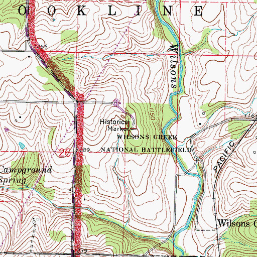 Topographic Map of Lyon Marker, MO