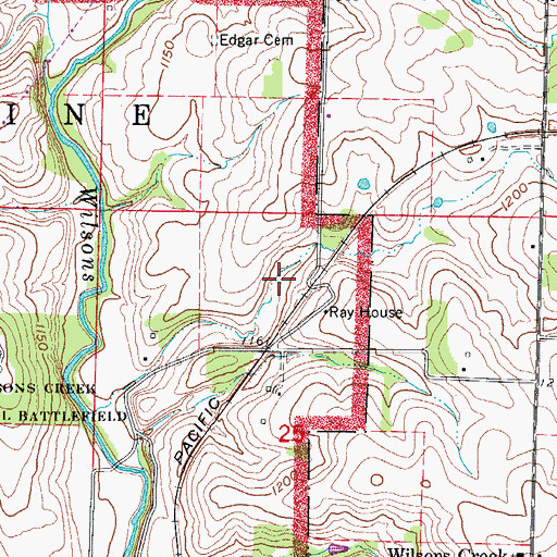 Topographic Map of Ray Springhouse, MO
