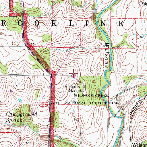 Topographic Map of Totten's Battery, MO