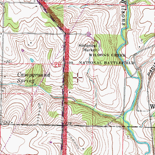 Topographic Map of Guibors Battery, MO