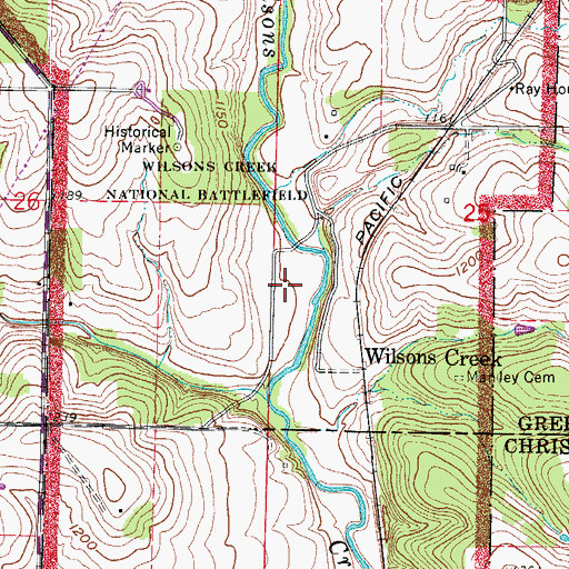 Topographic Map of Edwards Cabin, MO